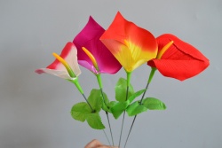 ИЗКУСТВЕНО цвете, кала 20 см. единична, висока 80 см. (50 бр. в стек)(Промоция- при покупка над 40 бр. базова цена 1,16 лв.)