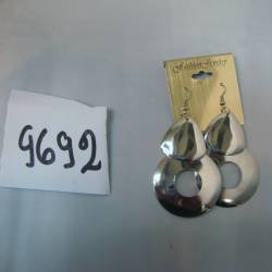 обеци метал,  кръг, охлюв- сребристи (12 бр. в стек)