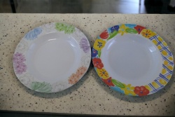 керамична чиния, квадрат, вълнообразна (12 бр. в кутия)