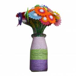 детска играчка, ваза от стъкло с 30 цветя и материали за направа 18х6 см.