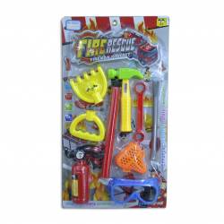 детска играчка, пожарникарски инструменти 8 елемента на блистер 57х27 см.