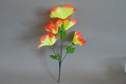 ИЗКУСТВЕНО цвете, букет димитровче, разцъфнало 5 разклонения 10 цвята със зеленина и тичинки 35 см. (2 бр. в стек)(Промоция- при покупка над 30 бр. базова цена 1,80 лв.)
