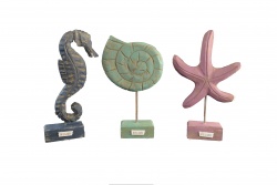 дървен сувенир, ръчно изработен 3 вида морски обитатели, цветен Bulgaria 18х30 см. (3 бр. в кутия 3 дизайна, морски, продава се на серия)