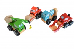 дървена играчка, моторче- конструктор 17х9х7 см. 93-26