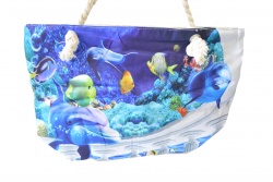 плажна чанта, ананас Tropical Paradise, плетени дръжки 51x36x11 см.