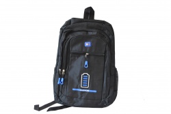 РАНИЦА, текстил, тип ученическа чанта 47х35х14 см. черна 3 комбинации, батерия 61932 (5 бр. в стек, еднакви)(Промоция- при покупка над 5 бр. базова цена 14,50 лв.)