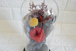 стъклени бурканчета 7х2,2 см. с брокатни розички 12 бр. стекче 6 червени 3 розови 3 лилави
