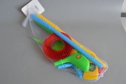 детска пластмасова играчка, стикове за голф, цветни в калъф 50 см.