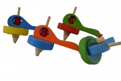 дървена играчка писта 4 нива и 4 дървени колички 31х25,5х11 см. 94-1405