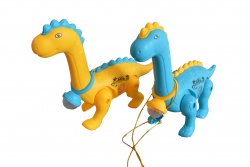 детска играчка от пластмаса, светеща, музикална, движеща се, динозавър 27х17 см. 766-13