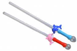 детска играчка от пластмаса, светещ меч 2 цвята, делфин 72 см.
