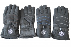 зимни, мъжки, ръкавици, ватирани, електрикав цвят с две светлоотразителни черти (12 бр. в стек 3 разцветки)