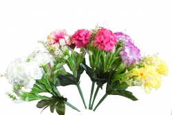 ИЗКУСТВЕНО цвете, букет божур със зеленина 22 см. MXH043 (12 бр. в стек, микс)(Промоция- при покупка над 36 бр. базова цена 1,02 лв.)