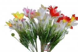 ИЗКУСТВЕНО цвете, букет маргаритки със зеленина 28 см. CXH014 (12 бр. в стек, микс)(Промоция- при покупка над 36 бр. базова цена 1,08 лв.)