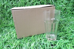 изделие от стъкло, чаши 6 бр. за безалкохолно, квадрати 310 мл. 7,2х14,5 см. цветна кутия (8 комплекта в кашон)