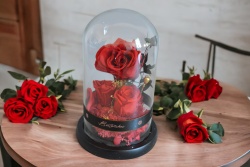 ВЕЧНО живо цвете в стъкленица, роза, мъх, дръвче и перли в кутия 12х8 см.(Промоция- при покупка над 4 бр. базова цена 9,90 лв.)