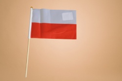 знаме Израел, качествен полиестер 14х21 см. с дървена дръжка (50 бр. в стек)