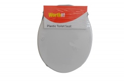 аксесоар за тоалетна, капак за тоалетна чиния, пластмасов, бял 43х33 см.