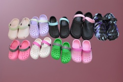 летни чехли, детски, тип крокс от 24 до 35 номер EVA (100 бр. в чувал, смесени цветове 10 бр. стек)