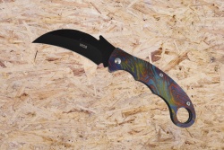 джобен нож на блистер w 58 цветна дръжка, тип карамбит 16,5 см. (12 бр. в стек)