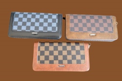 портмоне, дамско, шахмат 1 цип (10 бр. стек 4 бр. черно и х 3 бр. от две, кафеви разцветки)