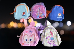 чанта за рамо, детска, текстил 14,5х7,5х5 см. (12 бр. стек, микс 5 модела)
