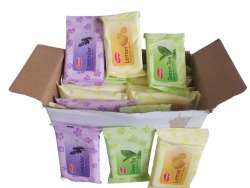 мокри кърпи 10 бр. в пакет Comsoft лимон, лавандула, зелен чай (36 бр. в бяла кутия)