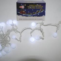 новогодишни лампи 13-034 A линия, топки 28 л. бели (с всички изисквания и сертификати)(мах. отстъпка 10)