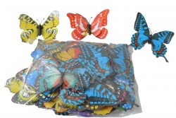 пеперудка с магнит, двойни крила, много разцветки 16 см. (50 бр. в стек)