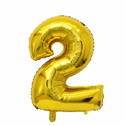 балон от фолио цифра 3 златна  - 43 см.надут, качествен