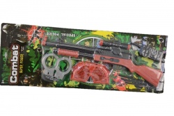 детска играчка от пластмаса, музикален, светещ пистолет с перка 25 см.