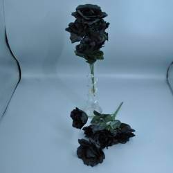 ИЗКУСТВЕНО цвете, черна роза 12 цвята с брокат (Промоция- при покупка над 10 бр. базова цена 2,80 лв.)