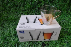 изделие от стъкло, чаши 6 бр. казабланка за сок и др. 7х14 см. кафяво стъкло, цветна кутия (12 комплекта в кашон)