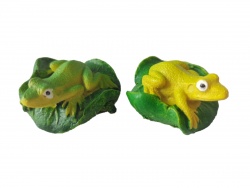 сувенир от полеризин, жабка, малка на листо,  4х3,5х3 см. SY16531 (100 бр. в кутия)