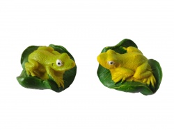 сувенир от полеризин, жабка, малка на листо 4х4х2 см. SY624 (2 модела 100 бр. в кутия)