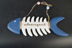 сувенир MDF морски дизайн, риба, цветна с надпис Ахтопол 27,5х9,6 см. морски дизайн
