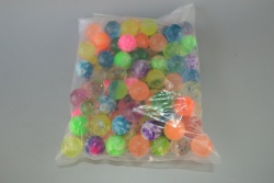 детска играчка, меко топче E.V.A. 6,3 см. с ластик, футболни, цветни топки (12 бр. в стек)