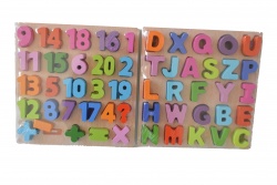 дървена играчка, конструктор,с цифри и букви  (2 модела)