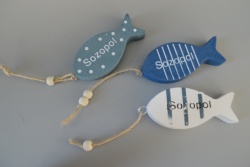 сувенир MDF морски дизайн, риба, цветна с надпис Sozopol 27,5х9 см.(6 бр. в кутия)