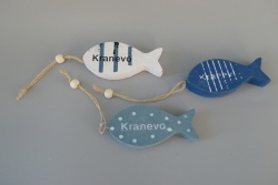 сувенир MDF морски дизайн, риба, цветна с надпис Kranevo 27,5х9 см.(6 бр. в кутия)