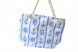 ПЛАЖНА чанта, плетени дръжки, преливащ синьо/лилав цвят 50х36х14 см. (Промоция- при покупка над 10 бр. базова цена 7,00 лв.)