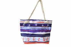 ПЛАЖНА чанта, плетени дръжки, преливащ синьо/лилав цвят 50х36х14 см. (Промоция- при покупка над 10 бр. базова цена 7,00 лв.)