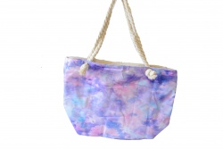 ПЛАЖНА чанта, плетени дръжки, прелващ лилаво/ син- златист цвят 50х36х14 см. (Промоция- при покупка над 10 бр. базова цена 7,00 лв.)