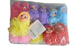 детска играчка, пластмасова кукла, ключодържател, тюлена рокля 55 см. (6 бр. в стек)