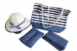 ПЛАЖНА чанта, плетени дръжки, прелващ синьо/ златист цвят 50х36х14 см. (Промоция- при покупка над 10 бр. базова цена 7,00 лв.)