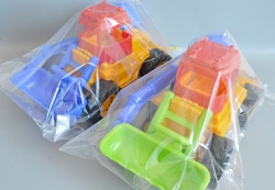 детска играчка от пластмаса, комбайна, червена 30х19х16 см. 0488-221