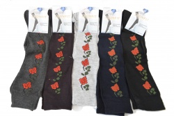 чорапи, качествени, дамски, над коляното, памучни, едноцветни 22-25 см.(10 бр. в стек, микс)