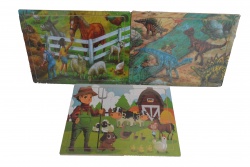 дървена играчка,  цветни пъзели с числа 21х10 см. (8 модела) 94-1427