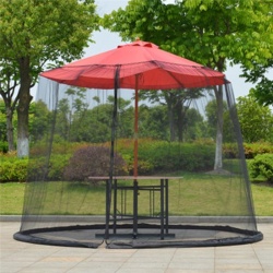 градински чадър, тип тента алуминиев с комарник   290 x 270 см (Диаметър x В) цвят бежов 