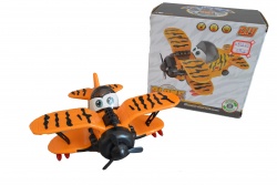 детска играчка от пластмса, самолет, светещ, музикален, движещ се с ефект зъбни колела в кутия 29,5х27х19см.